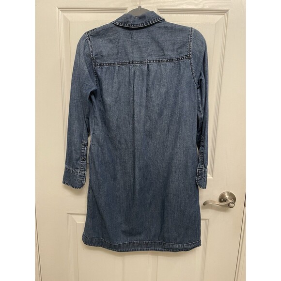 Madewell Denim Shirt Dress Long Sleeve Button Up Women’s Size XXS - Picture 3 of 4